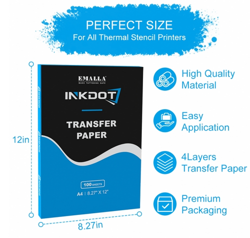 EMALLA INKDOT Stencil Papier / Thermo Transfer Papier 100 St.