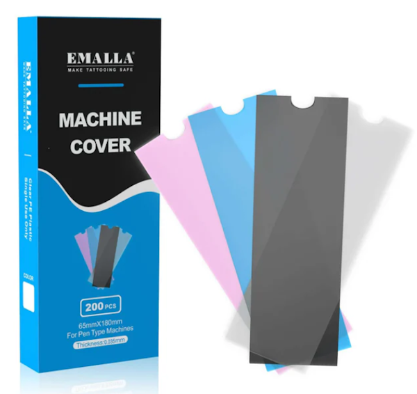 EMALLA Maschinen Cover 65mm × 180mm × 0.035mm clear/white