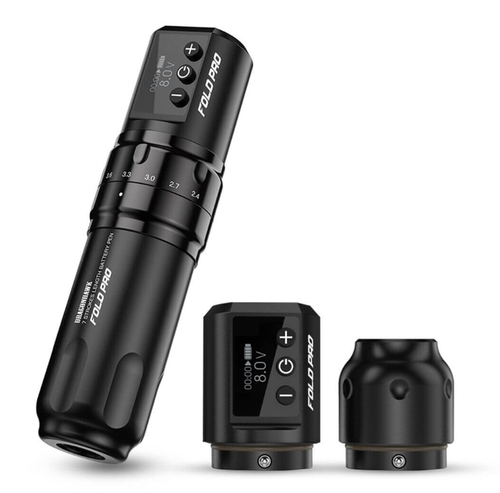 Fold Pro Dragonhawk Wireless Pen Tattoomaschine mit 7 Hublängen (2 Batterien) 2,4 - 4,2 mm Hub