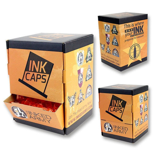 THE INKED ARMY - Farbkappen - Breiter Fußrand - Orange 20mm/250Stk