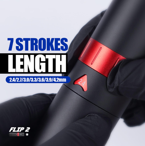 Mast Flip 2 - Pen mit 2 Akkus und RCA / verstellbarer Hub von  2.4 - 4.2 Tattoomaschine
