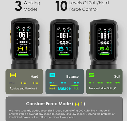 Ozer - X Channel Tattoo Maschine / Pen div. Farben / 3.5 oder 4.2 mm Hub