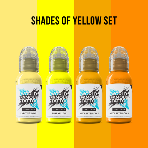 Shades of Yellow Set 4 x 30 ml - World Famous Ink Limitless