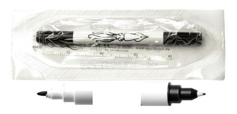 Squidster Piercing - steriler Stift schwarz 2 in1 mit Lineal