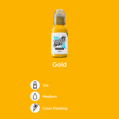 Gold 30 ml  - World Famous Limitless Tattoofarbe