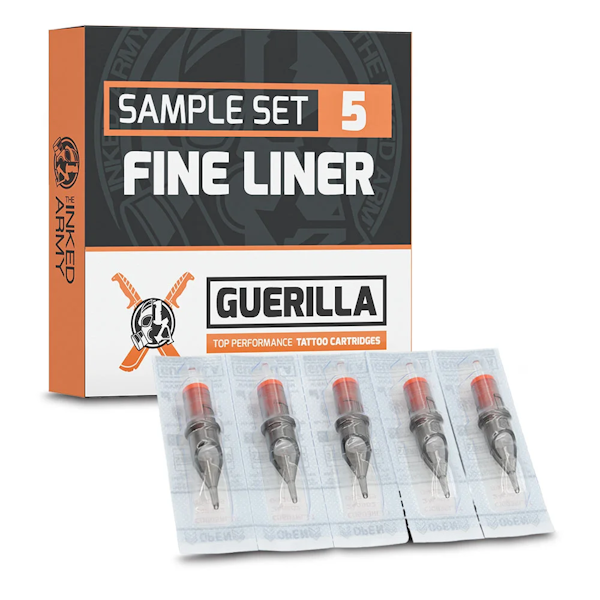 THE INKED ARMY - Guerilla Tattoo Cartridges - Fineline Sample Set - 5 Cartridges