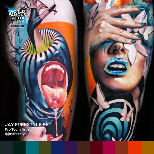 Jay Freestyle Set 12 x 30 ml - World Famous Limitless - Tattoofarbe