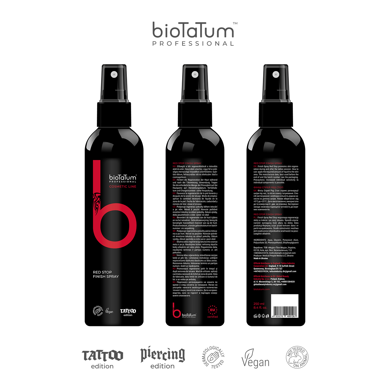Red Stop Tattoo Finish von bioTaTum 250 ml
