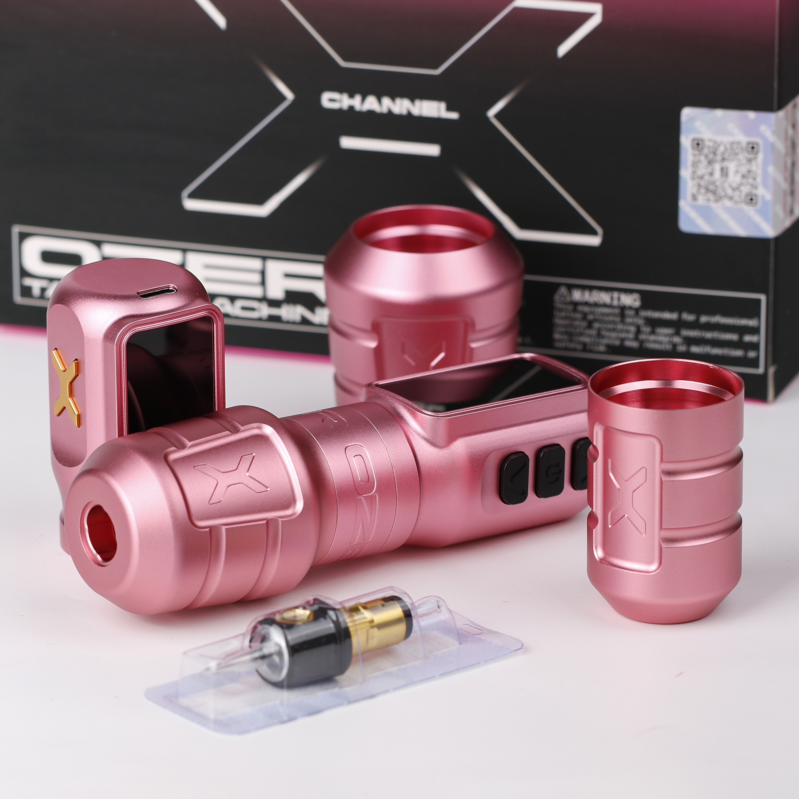 Ozer - X Channel Tattoo Maschine / pink / 4,2 mm Hub