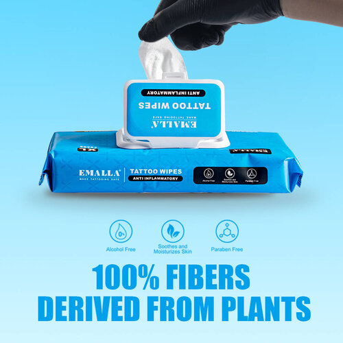 Emalla Tattoo Wipes (Tücher) Gr. L - Green Soap