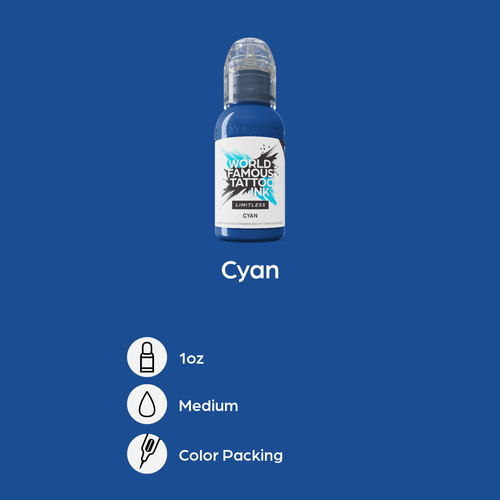 Cyan 30 ml  - World Famous Limitless Tattoofarbe