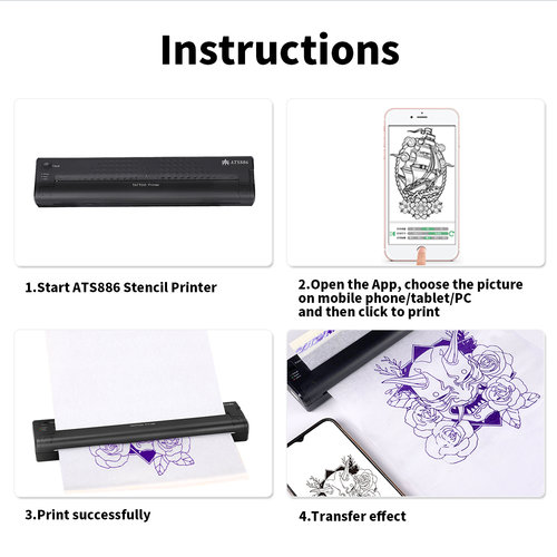 Wireless Tattoo Printer Wifi und offline / Bluetooth