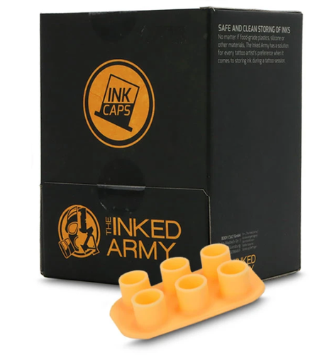 THE INKED ARMY - Silicone Ink Tray - Farbkappen - Steril - Orange - 20 Trays