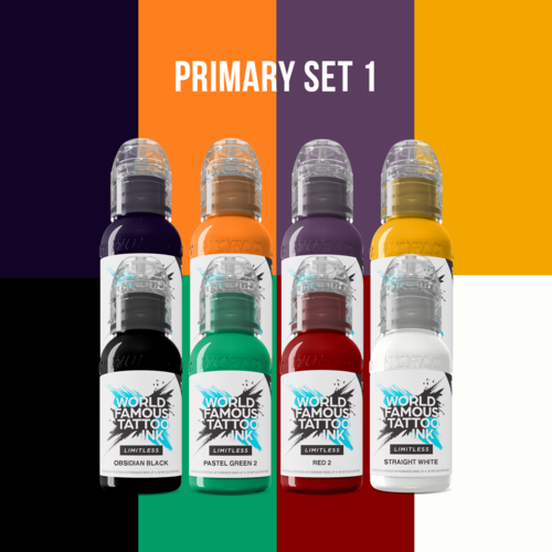 Primary Colours Set 1 - 8 x 30 ml - World Famous Limitless Tattoo Ink