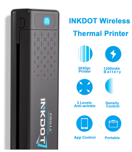 EMALLA INKDOT kabelloser Bluetooth Thermodrucker für iOS und Android