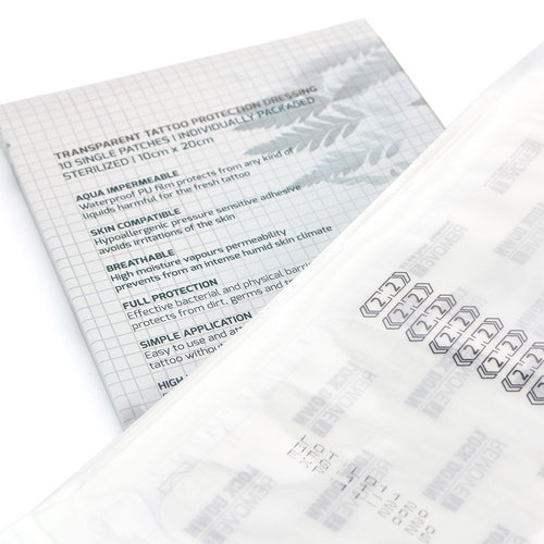 THE INKED ARMY - Lock Down - Atmungsaktive Hautschutzauflage - Einzelfolie 20 cm x 10 cm - 10 Stück