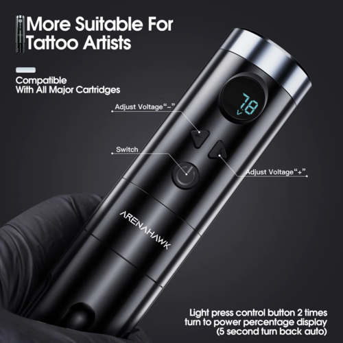 Arenahawk A-Power 4.0mm Stroke Length Wireless Rotary Tattoo Pen Machine