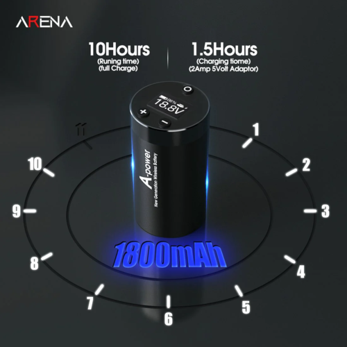 Arena A-power Wireless Rotary Tattoo Pen Machine + two replaceable Batteries