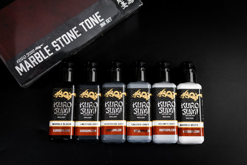 Kuro Sumi Imperial Tattoo Ink - Marble Stone Set - 6 x 44 ml