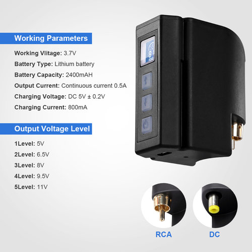 Akku Var. 1 - drahtloses Tattoo-Netzteil RCA