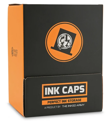 THE INKED ARMY - Silicone Ink Caps 12 mm - Farbkappen - Steril - Orange - 150 Stück