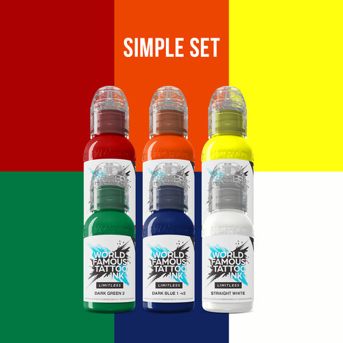 Simple Set - 6x 30 ml - World Famous Limitless Tattoo Ink