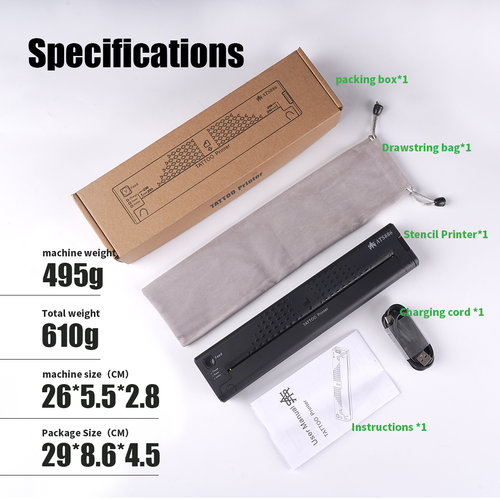 Wireless Tattoo Printer Wifi und offline / Bluetooth