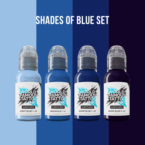 Shades of Blue Set 4 x 30 ml - World Famous Ink Limitless