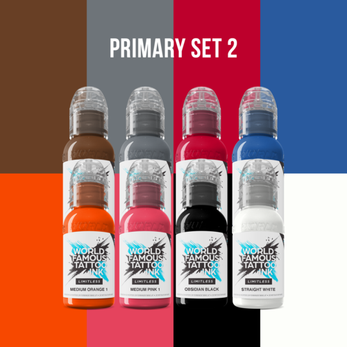Primary Colours Set 2 - 8 x 30 ml - World Famous Limitless Tattoo Ink