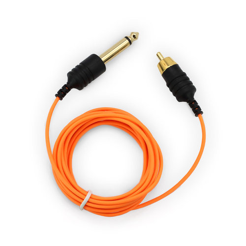 THE INKED ARMY - Lightweight RCA Silikon Kabel - 215 cm - Orange ClipCord