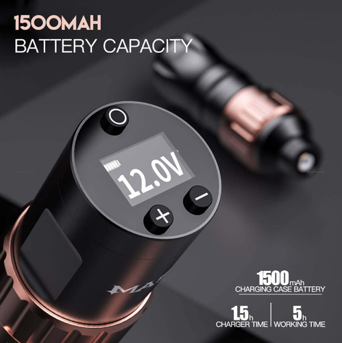 Mast Fold 2 Dragonhawk Wireless  Pen Tattoomaschine with 7 Stroke Length | 2 Akkus + RCA