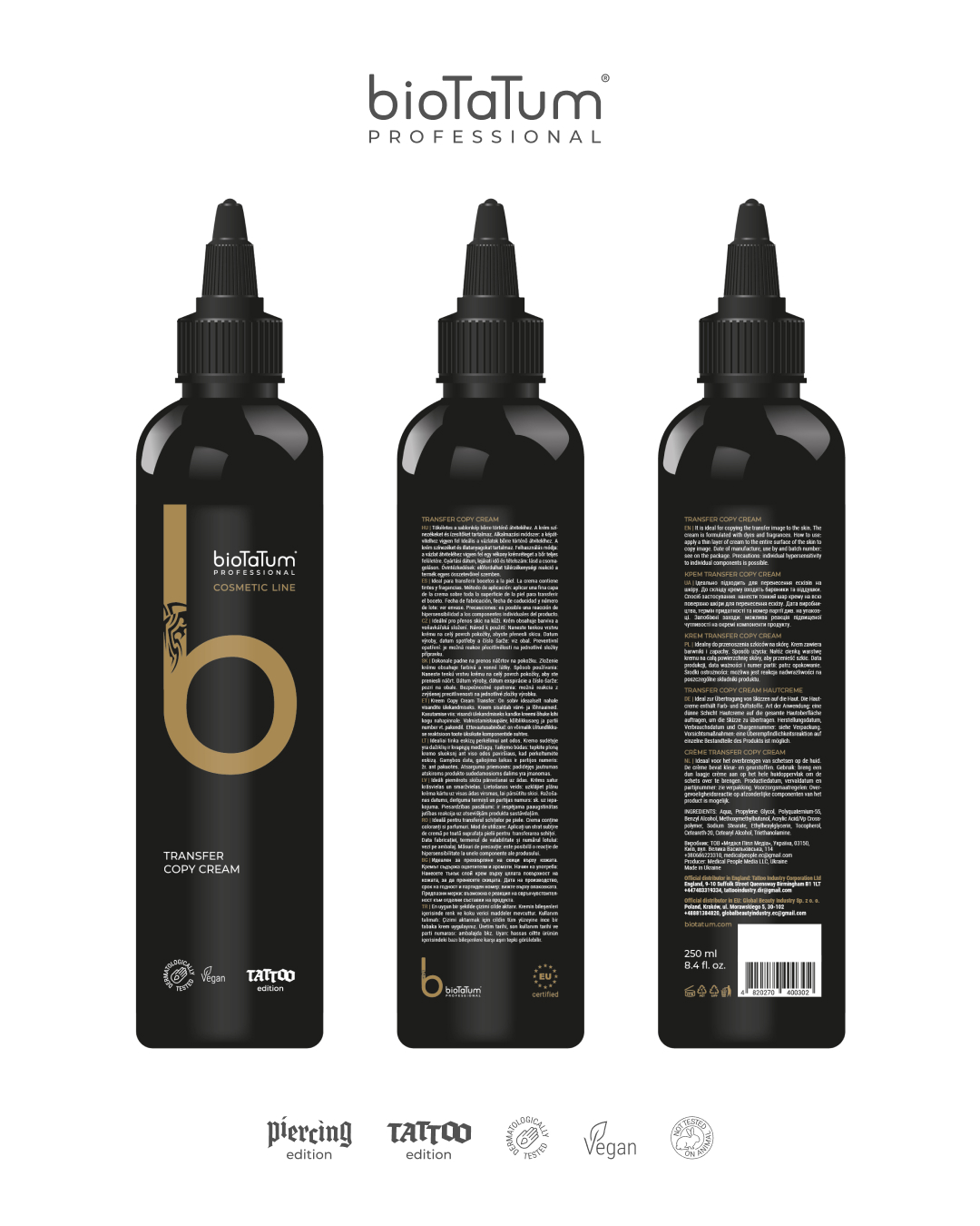 Transfer Copy Cream – Stencil von bioTaTum 250 ml