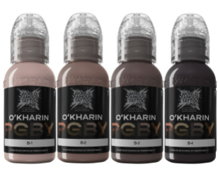 Sasha O´kharin RGBY Blue Set - 4 x 30 ml - World Famous Limitless Tattoo Ink Tattoofarbe