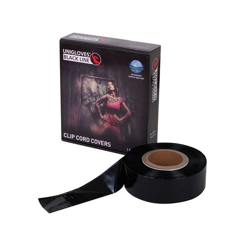 UNIGLOVES® Clip Cord Covers, black - Rolle à 365m