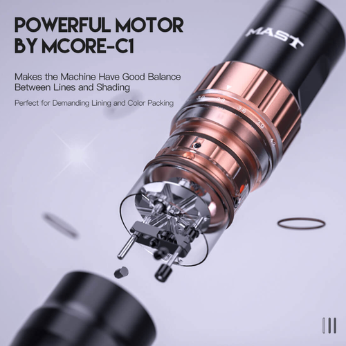 Mast Fold 2 Dragonhawk Wireless  Pen Tattoomaschine with 7 Stroke Length | 2 Akkus + RCA