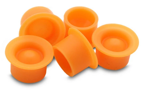 THE INKED ARMY - Silicone Ink Caps 12 mm - Farbkappen - Steril - Orange - 150 Stück