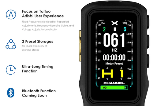 Ozer - X Channel Tattoo Maschine / schwarz / 4.2mm Hub