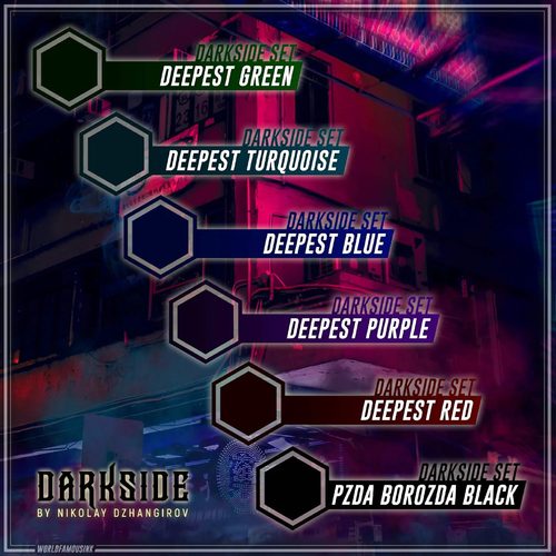 Nikolay Dzhangirov Darkside Set 6x 30 ml - World Famous Limitless - Tattoofarbe