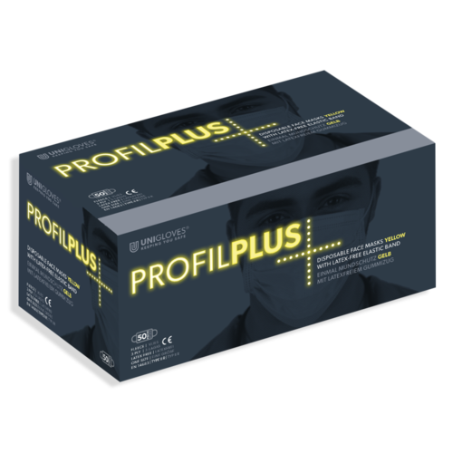 Unigloves PROFIL PLUS OP-Mundschutz - gelb - 50 St.