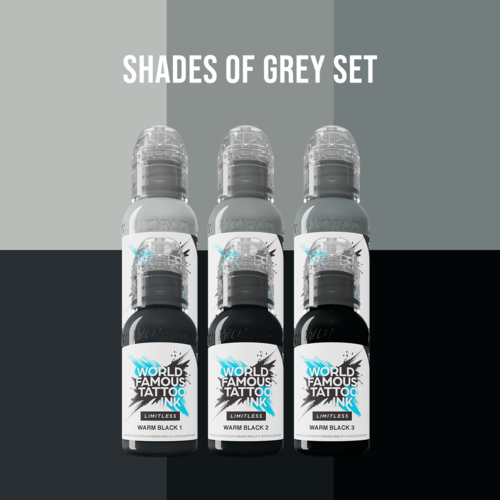 Shades of Grey Set - 6 x 30 ml - World Famous Limitless Tattoo Ink Tattoofarbe