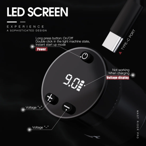 Mast Rider Pro Wireless Tattoo Pen Machine Brushless Motor 4,0 mm