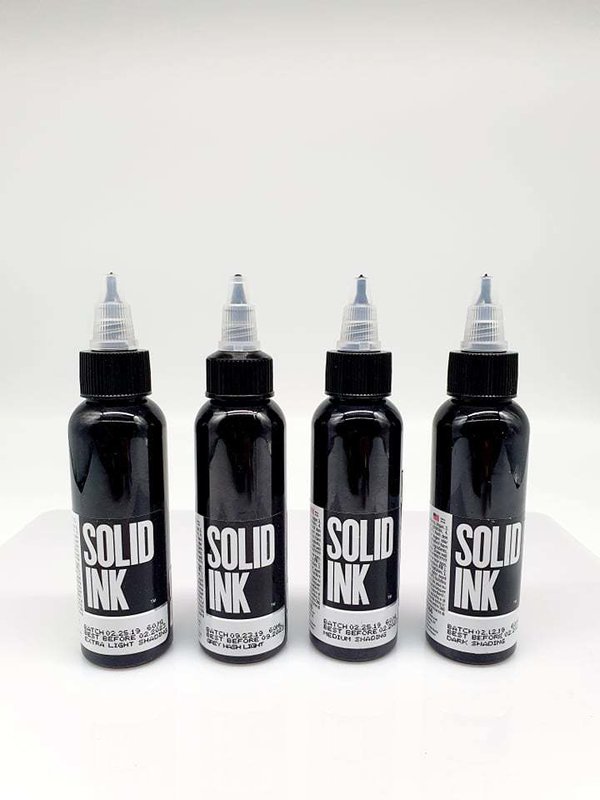 Solid Ink Black Label - extra light / grey wash light / medium shading / dark shading 2oz- 60 ml