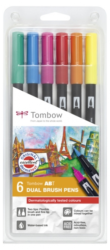 Tombow ABT Dual Brush Pen SET / 6er Pack ABT-6P-3